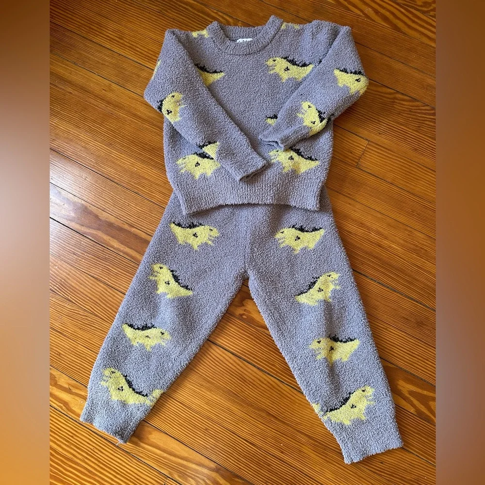 Lola + The Boys Cozy Dinosaur Fuzzy Sweatsuit Gender Neutral